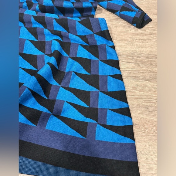 Danny and Nicole Blue, Navy, & Black Midi Sweater Dress Size M New With Tags - Picture 6 of 16